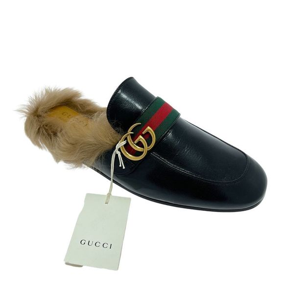 Gucci Other - Gucci GG Quentin Fur Sandals with web size 9